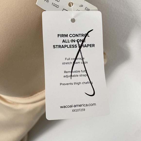 Wacoal Corselette Shapewear Womens 38D Beige Strapless Firm Control Body Shaper - Picture 4 of 16